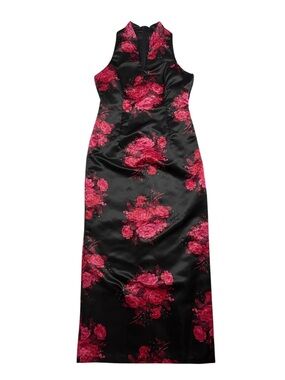 Vintage Y2K Niki by Niki Livas Black and Pink Satin Gown 16